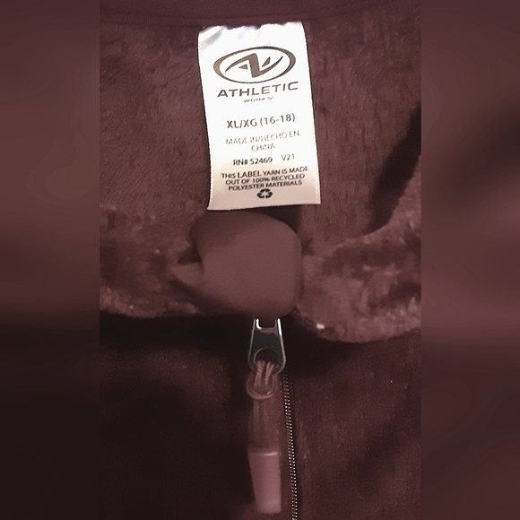 Half-zip Velour pullover Hoodie Jacket with hand pockets - Picture 3 of 3